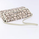Salvatore Ferragamo Accessory Pouch PVC Beige Silver Auth BA5509-7