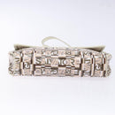 Salvatore Ferragamo Accessory Pouch PVC Beige Silver Auth BA5509-5