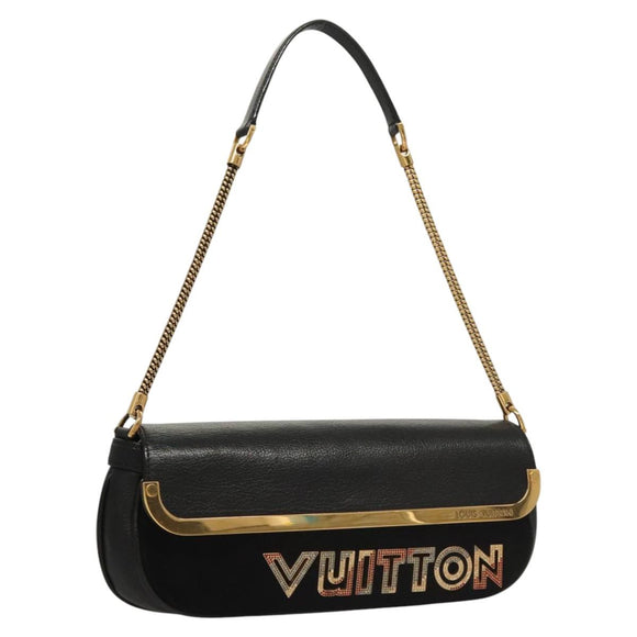 LOUIS VUITTON Avant Garde Shoulder Bag Suede Leather Black M97093 LV Auth BA550S