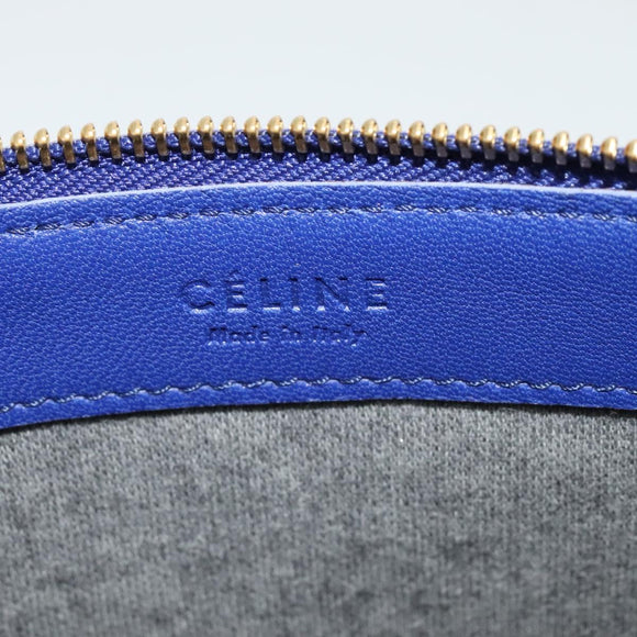 CELINE Trio Shoulder Bag Leather Green Gold Auth BA5510