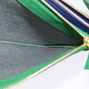 CELINE Trio Shoulder Bag Leather Green Gold Auth BA5510-21