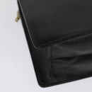 GUCCI Chain Shoulder Bag Leather Vintage Black Gold Auth BA5518-16