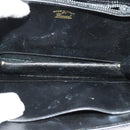 GUCCI Chain Shoulder Bag Leather Vintage Black Gold Auth BA5518-11