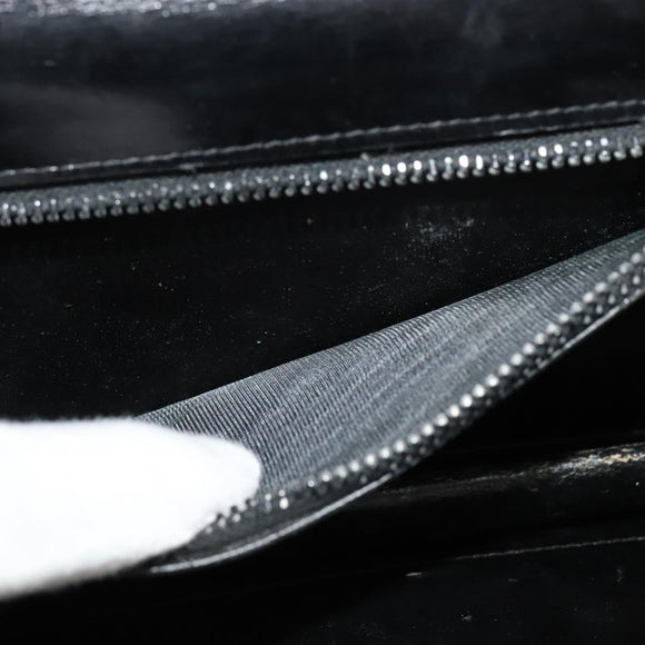 GUCCI Chain Shoulder Bag Leather Vintage Black Gold Auth BA5518