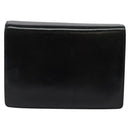 GUCCI Chain Shoulder Bag Leather Vintage Black Gold Auth BA5518-2