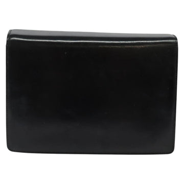 GUCCI Chain Shoulder Bag Leather Vintage Black Gold Auth BA5518 - 0