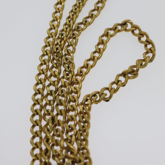 GUCCI Chain Shoulder Bag Leather Vintage Black Gold Auth BA5518