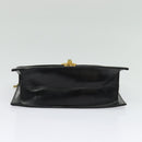 GUCCI Chain Shoulder Bag Leather Vintage Black Gold Auth BA5518-5