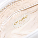 CHANEL COCO Mark Hand Bag Caviar Skin White Gold CC Auth BA5529-10