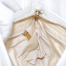 CHANEL COCO Mark Hand Bag Caviar Skin White Gold CC Auth BA5529-18