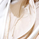 CHANEL COCO Mark Hand Bag Caviar Skin White Gold CC Auth BA5529-20