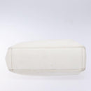 CHANEL COCO Mark Hand Bag Caviar Skin White Gold CC Auth BA5529-5