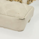 CHANEL Matelasse Chain Waist bag Lamb Skin White Gold CC Auth BA5530-17