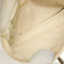 CHANEL Matelasse Chain Waist bag Lamb Skin White Gold CC Auth BA5530-11