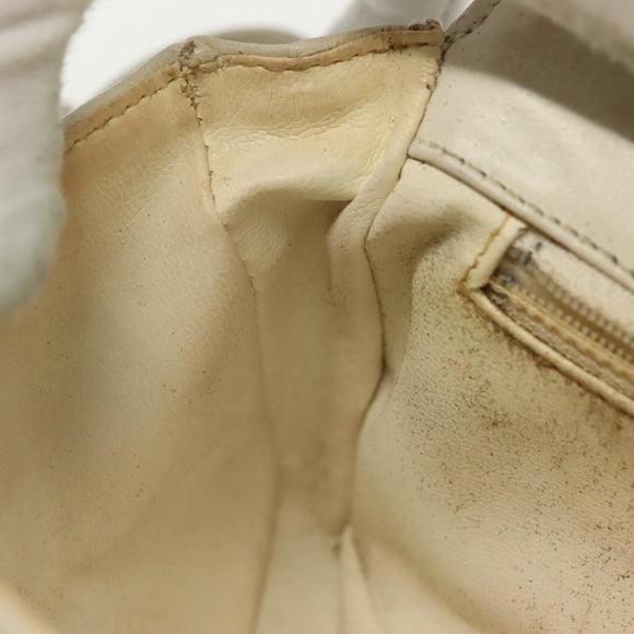 CHANEL Matelasse Chain Waist bag Lamb Skin White Gold CC Auth BA5530