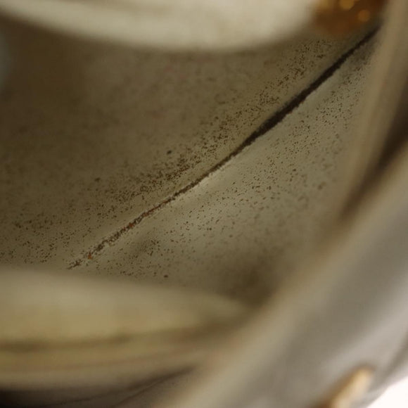 CHANEL Matelasse Chain Waist bag Lamb Skin White Gold CC Auth BA5530