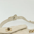 CHANEL Matelasse Chain Waist bag Lamb Skin White Gold CC Auth BA5530-14