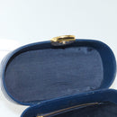 VALENTINO Hand Bag Leather Navy Gold Auth BA5531-10