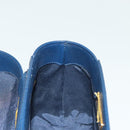 VALENTINO Hand Bag Leather Navy Gold Auth BA5531-20