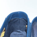 VALENTINO Hand Bag Leather Navy Gold Auth BA5531-21