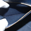 VALENTINO Hand Bag Leather Navy Gold Auth BA5531-22