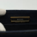 VALENTINO Hand Bag Leather Navy Gold Auth BA5531-12