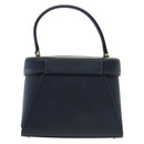 VALENTINO Hand Bag Leather Navy Gold Auth BA5531-2