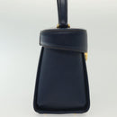 VALENTINO Hand Bag Leather Navy Gold Auth BA5531-4