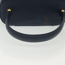 VALENTINO Hand Bag Leather Navy Gold Auth BA5531-8