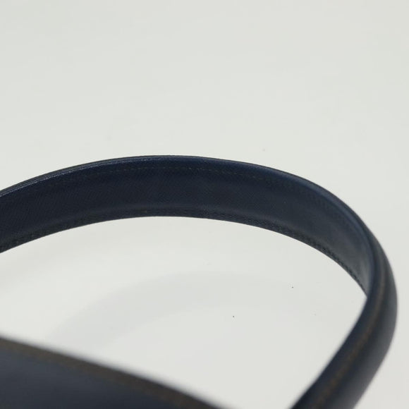 VALENTINO Hand Bag Leather Navy Gold Auth BA5531