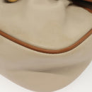 CELINE Shoulder Bag Leather Beige Gold Auth BA5533-15
