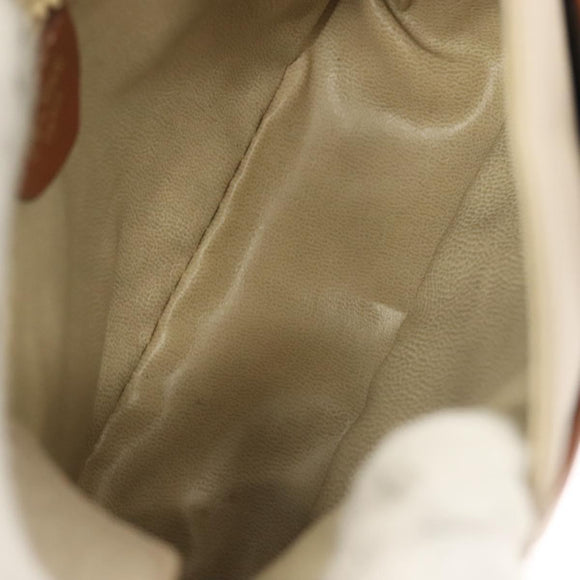 CELINE Shoulder Bag Leather Beige Gold Auth BA5533