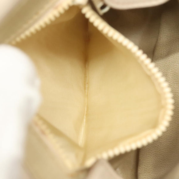 CELINE Shoulder Bag Leather Beige Gold Auth BA5533