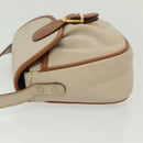 CELINE Shoulder Bag Leather Beige Gold Auth BA5533-4