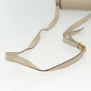 CELINE Shoulder Bag Leather Beige Gold Auth BA5533-7
