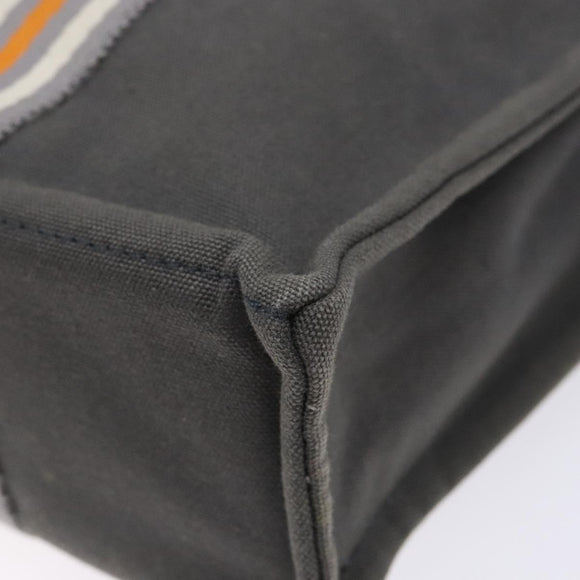 HERMES Fourre Tout PM Hand Bag Canvas Silver Gray Auth BA5534