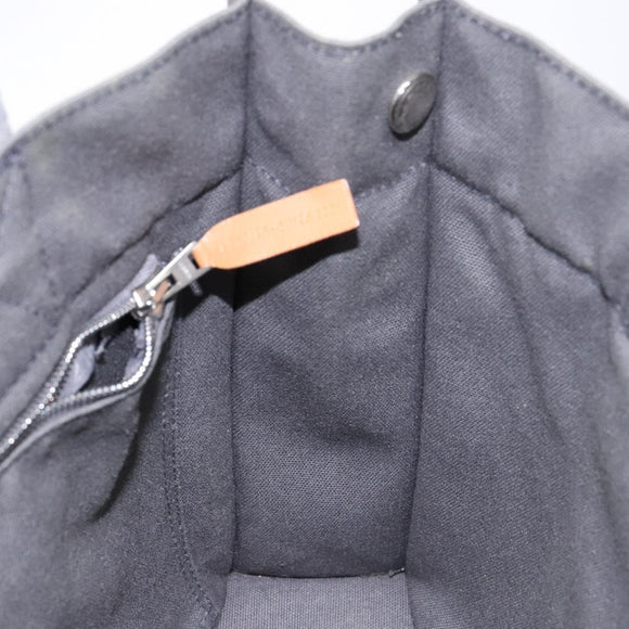 HERMES Fourre Tout PM Hand Bag Canvas Silver Gray Auth BA5534