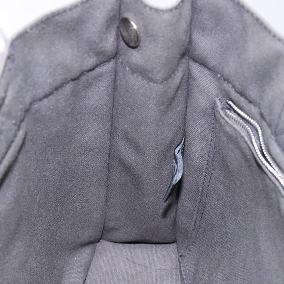 HERMES Fourre Tout PM Hand Bag Canvas Silver Gray Auth BA5534