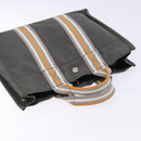 HERMES Fourre Tout PM Hand Bag Canvas Silver Gray Auth BA5534-6
