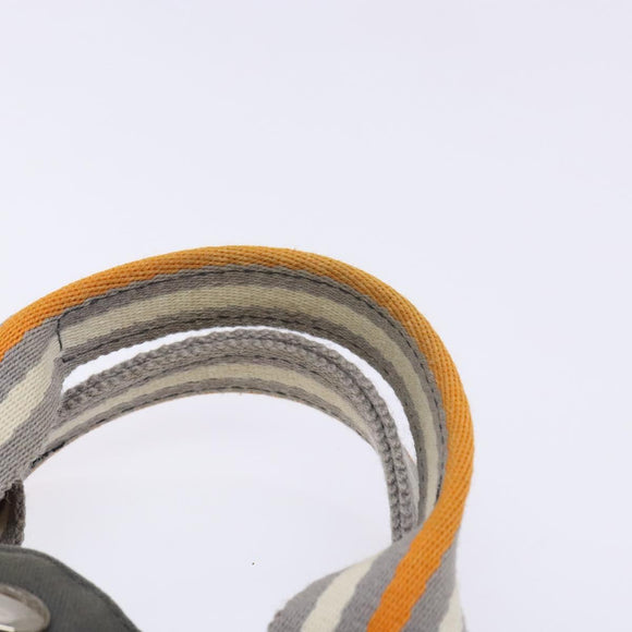 HERMES Fourre Tout PM Hand Bag Canvas Silver Gray Auth BA5534