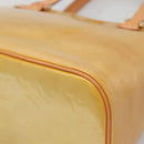 LOUIS VUITTON Monogram Vernis Houston Hand Bag Beige M91004 LV Auth BA5537-14