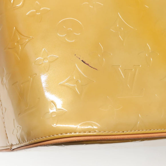 LOUIS VUITTON Monogram Vernis Houston Hand Bag Beige M91004 LV Auth BA5537