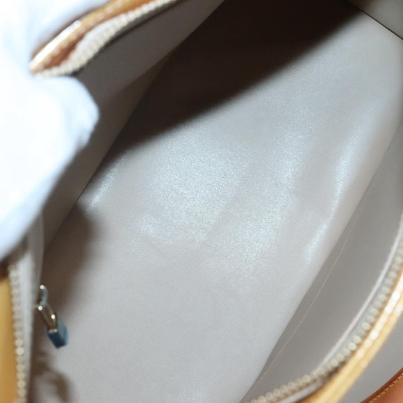 LOUIS VUITTON Monogram Vernis Houston Hand Bag Beige M91004 LV Auth BA5537