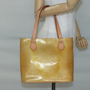 LOUIS VUITTON Monogram Vernis Houston Hand Bag Beige M91004 LV Auth BA5537-22