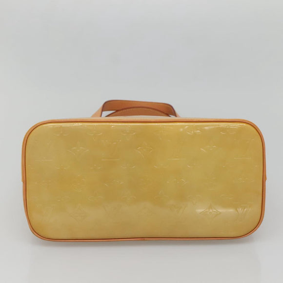 LOUIS VUITTON Monogram Vernis Houston Hand Bag Beige M91004 LV Auth BA5537