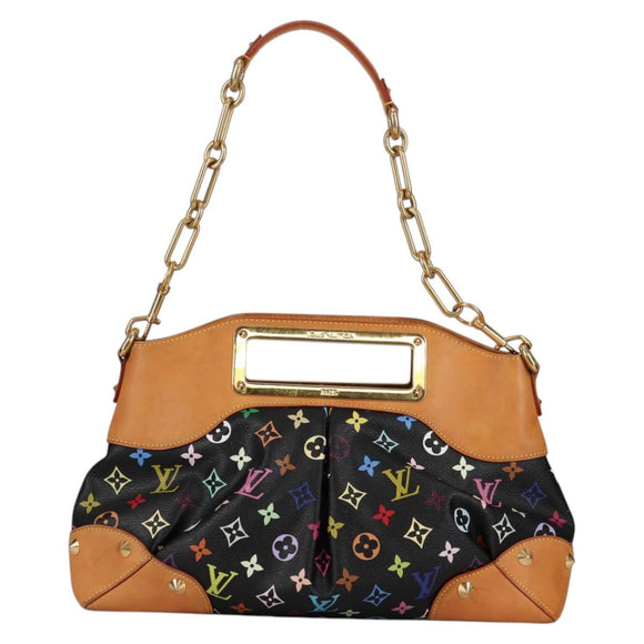 LOUIS VUITTON Monogram Multicolor Judy MM Bag 2Way Black M40256 Auth BA5540A