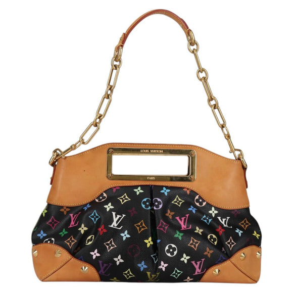 LOUIS VUITTON Monogram Multicolor Judy MM Bag 2Way Black M40256 Auth BA5540A