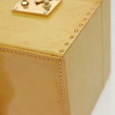 LOUIS VUITTON Monogram Vernis Bleecker Cosmetic Pouch Beige M91002 Auth BA5541-14