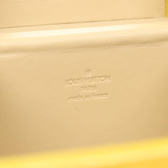 LOUIS VUITTON Monogram Vernis Bleecker Cosmetic Pouch Beige M91002 Auth BA5541