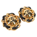 CHANEL COCO Mark Earring metal Gold CC Auth BA5544V-1